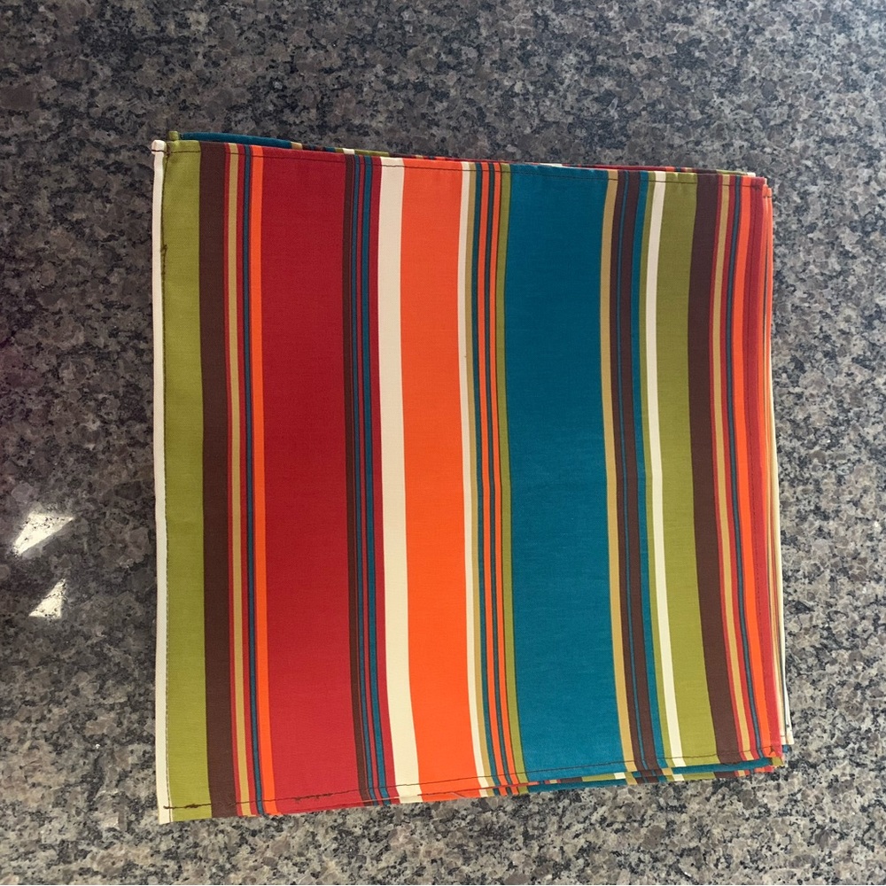 Colorful Striped Fabric Napkins-12 total